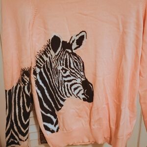 Zebra Print Peach Sweater
